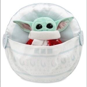 Star Wars Grogu The Mandalorian The Child Plush Hover Pram Baby Yoda Holiday NWT